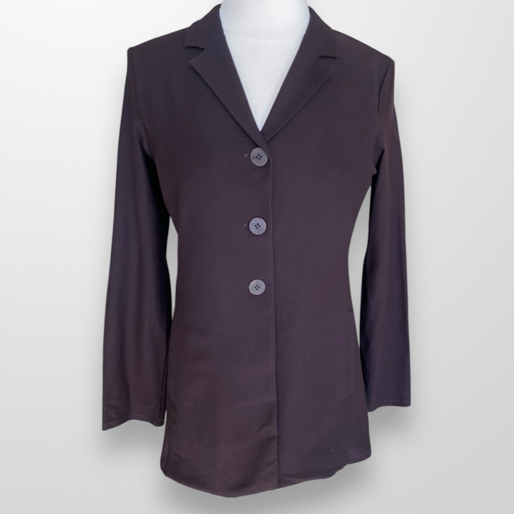 Eileen Fisher Size Small Jacket‎ Blazer Brown Long Sleeve Stretch Lightweight